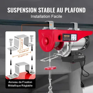 Електрически телфер VEVOR DD2200LBS21FT8V69V2/ 1 т/ 1600 W Електрически телфер VEVOR DD2200LBS21FT8V69V2/ 1 т/ 1600 W