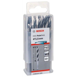 Свредло HSS за метал PoinTec 5.5 mm на Bosch комплект 10 бр. Свредло HSS за метал PoinTec 5.5 mm на Bosch комплект 10 бр.