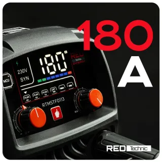 Инверторен заваръчен апарат RED TECHNIC RTMSTF0113/ 180A Инверторен заваръчен апарат RED TECHNIC RTMSTF0113/ 180A