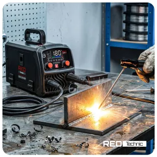 Инверторен заваръчен апарат RED TECHNIC RTMSTF0113/ 180A Инверторен заваръчен апарат RED TECHNIC RTMSTF0113/ 180A
