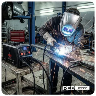 Инверторен заваръчен апарат RED TECHNIC RTMSTF0113/ 180A Инверторен заваръчен апарат RED TECHNIC RTMSTF0113/ 180A
