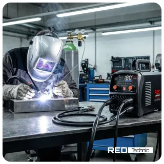 Инверторен заваръчен апарат RED TECHNIC RTMSTF0113/ 180A Инверторен заваръчен апарат RED TECHNIC RTMSTF0113/ 180A