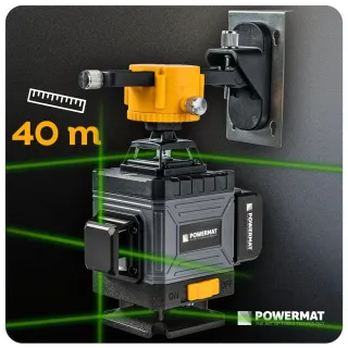 Лазерен нивелир със зелен лъч Powermat PM-PLK-4DM1/ 40 м