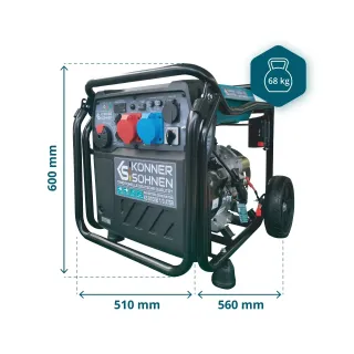 Инверторен генератор KOENNER-SOEHNEN KS 8100iE 1/3 ATSR/ 400V/ 8.5kW/ 20л Инверторен генератор KOENNER-SOEHNEN KS 8100iE 1/3 ATSR/ 400V/ 8.5kW/ 20л