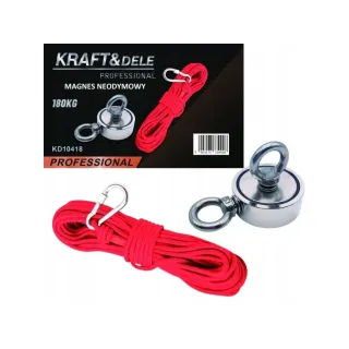 Комплект неодимови магнити с въже KraftDele KD10418/ 180 кг