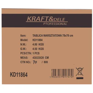 Стенен органайзер за инструменти KraftDele KD11864/ 78x78 см