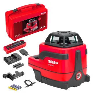 Комплект ротационен лазерен нивелир с аксесоари Sola EVO 360/ 300 м