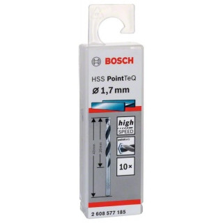 Свредло HSS за метал PoinTec 1.7 mm на Bosch комплект 10 бр.