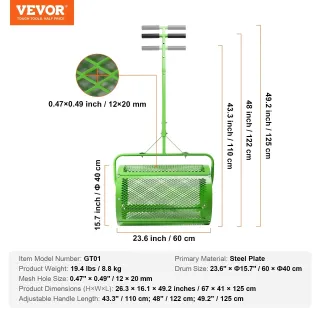 Валяк за разпръскване VEVOR GT01/ 60xФ40 см