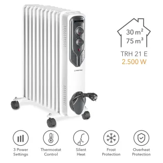 Маслен радиатор TROTEC TRH 21 E/ с термостат / 2.5kW Маслен радиатор TROTEC TRH 21 E/ с термостат / 2.5kW