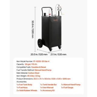 Резервоар за гориво Vevor FF-920S-30Gal-4/ 114 л Резервоар за гориво Vevor FF-920S-30Gal-4/ 114 л