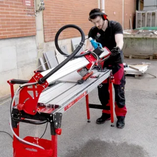 Машина за рязане на строителни материали циркулярна с водеща греда Rubi DL-125 1200/ 1800 W