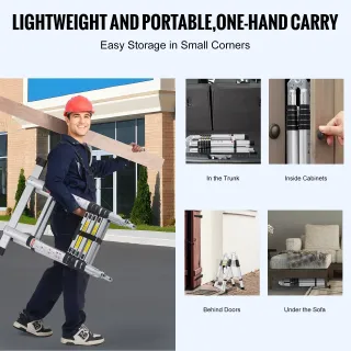 Телескопична сгъваема стълба VEVOR ML-2038P/ 3.8 м