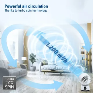Настолен турбо вентилатор с 360° 3D осцилация TROTEC TVE 100/ с дистанционно/ 26W