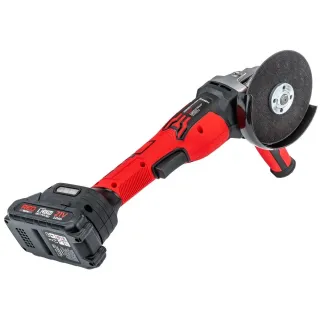 Акумулаторен ъглошлайф с аксесоари RED TECHNIC RTSZK0140/ 21V/ 2х2Ah