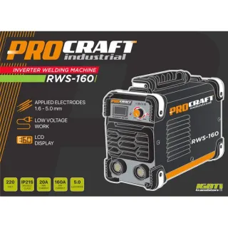 Инверторен електрожен Procraft industrial RWS-160, 4.5 kW, 230V