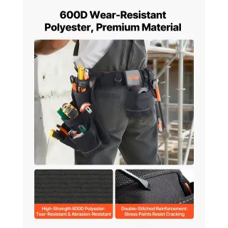 Професионален колан за инструменти с 18 джоба VEVOR DWSS2502/ 80-131 см