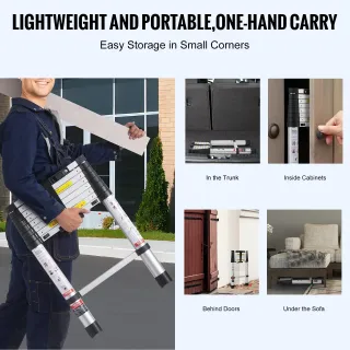 Телескопична сгъваема стълба VEVOR ML-1026PH/ 2.6 м