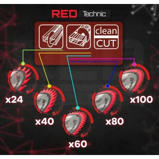 Комплект дискове за дърво RED TECHNIC RTZTWD0082/ 5 бр./ 255 мм Комплект дискове за дърво RED TECHNIC RTZTWD0082/ 5 бр./ 255 мм