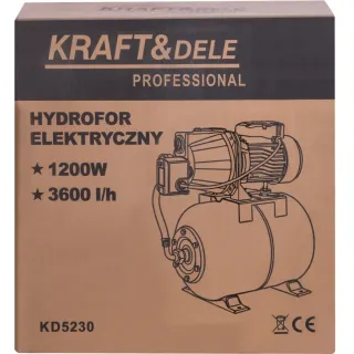 Хидрофорна помпа с резервоар KraftDele KD5230/ 1200W/ 24л Хидрофорна помпа с резервоар KraftDele KD5230/ 1200W/ 24л