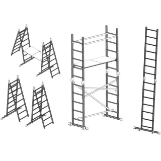 Алуминиево многофункционално скеле 3 в 1 DRABEST IKAR/ 4 м