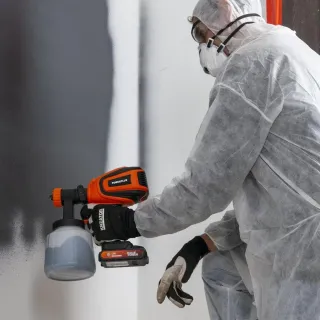 Акумулаторен пистолет за боядисване + аксесоари Power Plus POWDP7058/ 20V Акумулаторен пистолет за боядисване + аксесоари Power Plus POWDP7058/ 20V