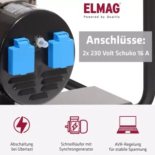 Бензинов генератор ELMAG SEB 3300W-AVR/ 230V/ 3 kVA/ 3.1 л