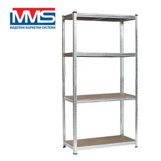 Метален стелаж с МДФ рафтове MMS 48219/ 4х175 кг