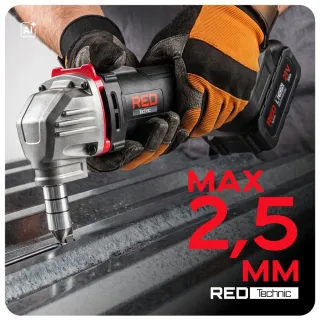 Акумулаторна ножица за ламарина RED TECHNIC RTANSDB0173/ 21V/ 2x3Ah