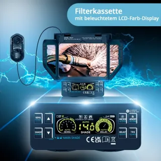 Автоматична заваръчна маска 3 в 1 STAHLWERK SPLIT / DIN 13 Автоматична заваръчна маска 3 в 1 STAHLWERK SPLIT / DIN 13