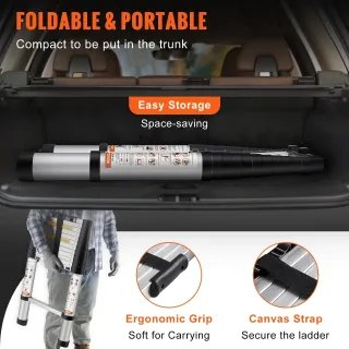 Телескопична сгъваема стълба VEVOR VV-SSLT-12.5/ 3.8 м