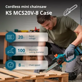 Акумулаторен мини верижен трион KOENNER-SOEHNEN KS MCS20V-8 Case/ 20V/ 2Ah