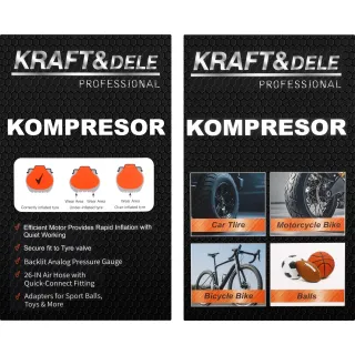Компресор за гуми KraftDele KD3444/ 280W Компресор за гуми KraftDele KD3444/ 280W