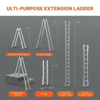 Телескопична сгъваема стълба VEVOR KMP405D/ 5.9 м