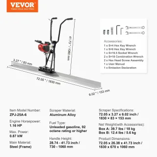 Бензинов вибромастар VEVOR ZPJ-25A-6/ 1.16 к.с. Бензинов вибромастар VEVOR ZPJ-25A-6/ 1.16 к.с.