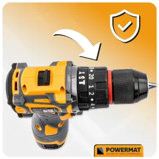 Акумулаторен винтоверт с ударна функция + аксесоари POWERMAT PM-WA-16.8V-1.5M/ 16.8V/ 2x1.5Ah