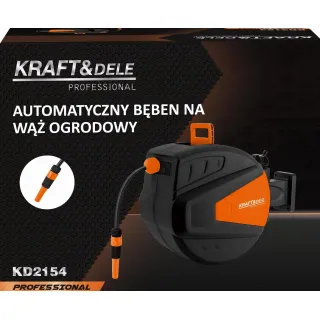 Макара с градински маркуч KraftDele KD2154/ 25 м + 2 м