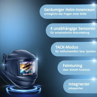 Автоматична заваръчна маска 3-в-1 STAHLWERK MASTER AIR/ Bluetooth/дистанционно/ DIN 14 