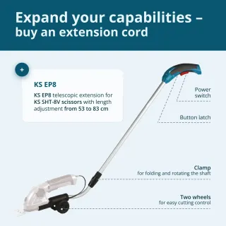 Акумулаторна ножица за трева и жив плет 2 в 1 KOENNER-SOEHNEN KS SHT-8V/ 8V/ 2Ah