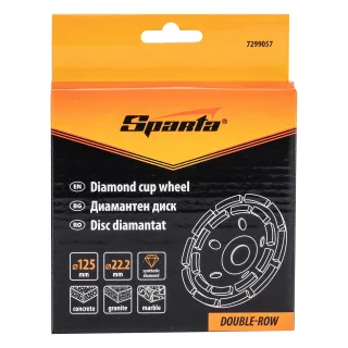 Диск диамантен за шлайфане, чашкообразен Sparta 7299057/ 125 мм