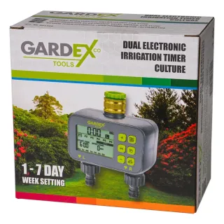 Електронен двуканален таймер за поливане Gardex CULTURE/ 0.5-8 bar Електронен двуканален таймер за поливане Gardex CULTURE/ 0.5-8 bar