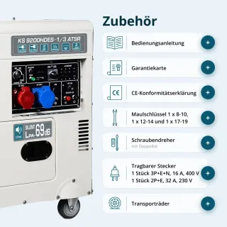 Дизелов шумоизолиран генератор KOENNER-SOEHNEN KS 9200HDES-1/3 ATSR/ 6.5-7.5kW Дизелов шумоизолиран генератор KOENNER-SOEHNEN KS 9200HDES-1/3 ATSR/ 6.5-7.5kW
