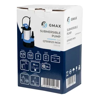 Дренажна помпа за мръсна вода Gmax Q750B123 INOX/ 750W
