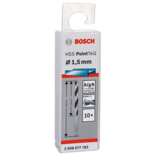 Свредло HSS за метал PoinTec 1.5 mm на Bosch комплект 10 бр.