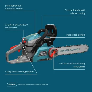 Верижен бензинов трион KOENNER-SOEHNEN KS CS18G-14C/ 1.35 hp/ 35 см