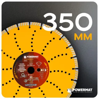 Диамантен диск за бетон, камък, гранит POWERMAT PM-TDCS-3502T/ 350 мм