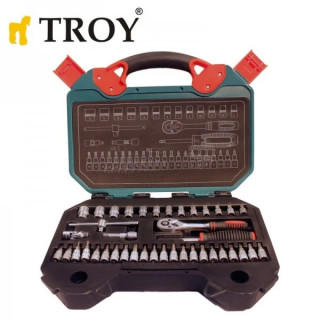 Комплект тресчотка с вложки 1/2 и 1/4 TROY 26100 / 40 части