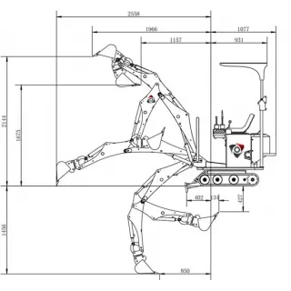 Мини багер Jansen MB-1000, 13,5 к.с.