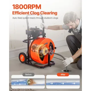 Машина за почистване на канали VEVOR ZDJJKLSGDSTJZGK9AV1/ 30 м