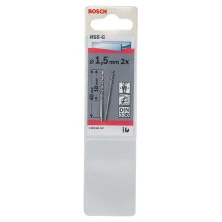 Свредло HSS-G за метал DIN 338 на Bosch 1.5 mm 2 броя